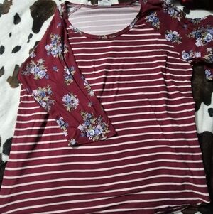 Super Soft Tunic With Floral Print 3/4 Sleeves - Size 3x